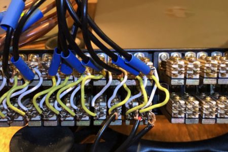 Wiring showing the yellow and white normalling cables